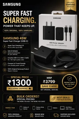 Samsung Original 45W Super Fast Charger USB-C Black