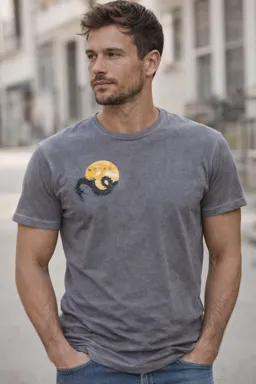 Vintage Graphic Tee Almost New M Grey Dragon Design