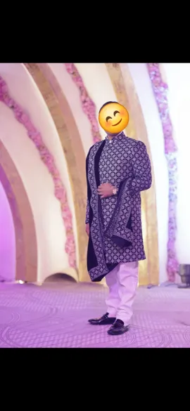 Laromani Royal Black Heavy Embroidered Sherwani Set M/L