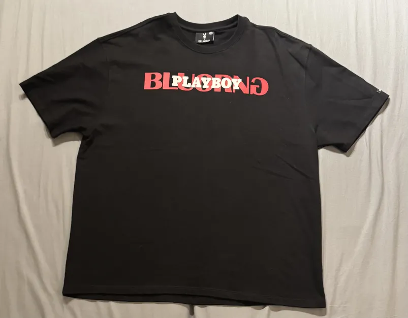 Bluorng Men's XL/XXL Stretchable Black Tee