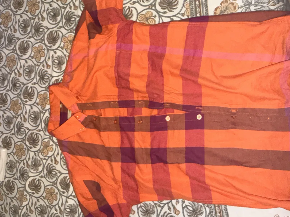 Burberry Brit New Men's T-shirt Orange XL Half Sleeves
