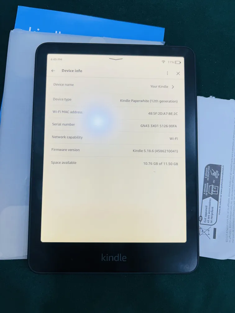 Kindle Paperwhite Brand New Black 12th Generation