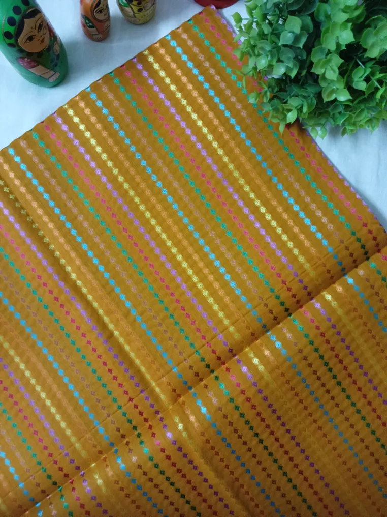 Vibrant Yellow One Meter Blouse Piece - Non-stretchable