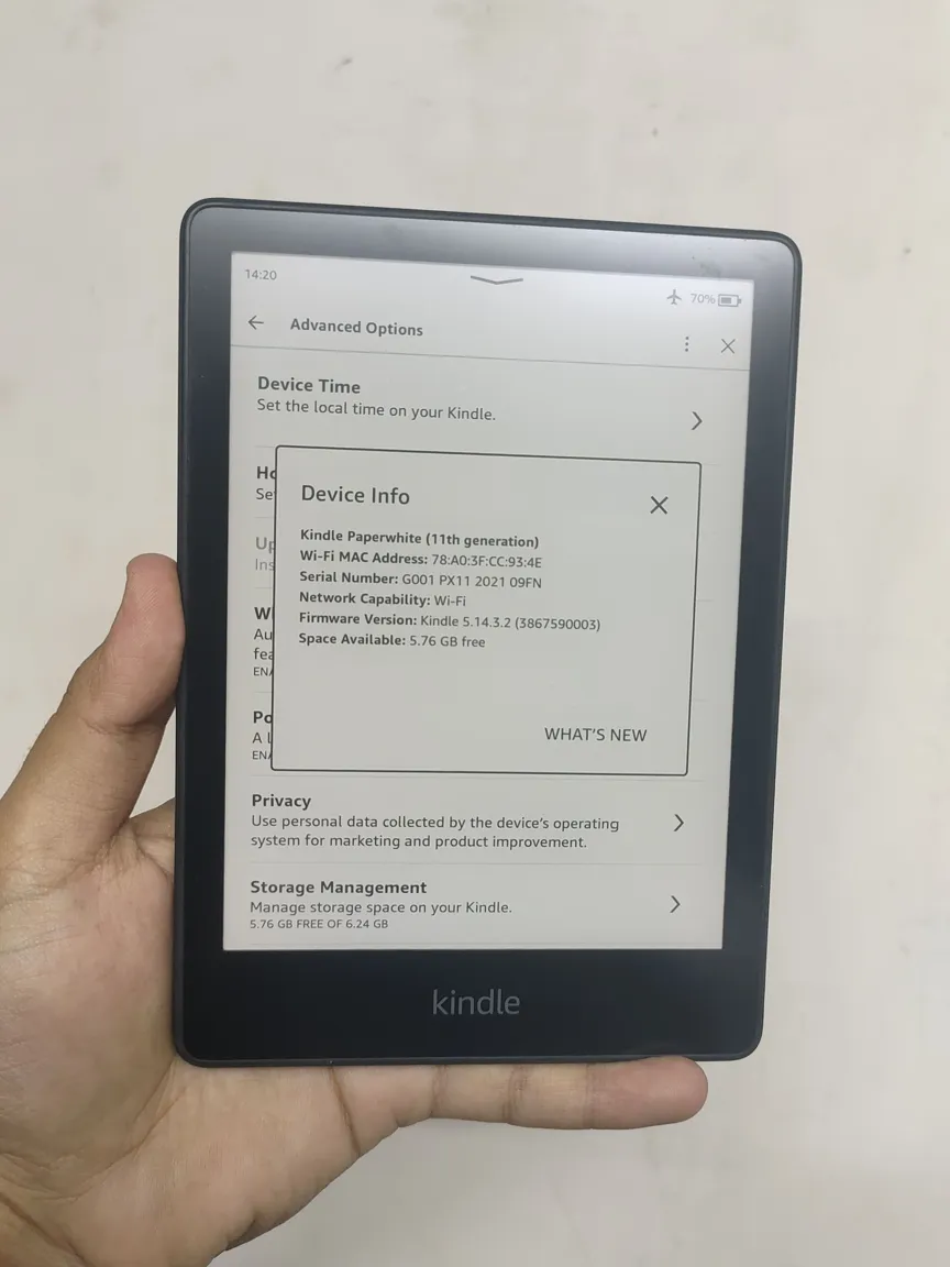 Kindle Paperwhite 11th Gen Very Good Condition Black