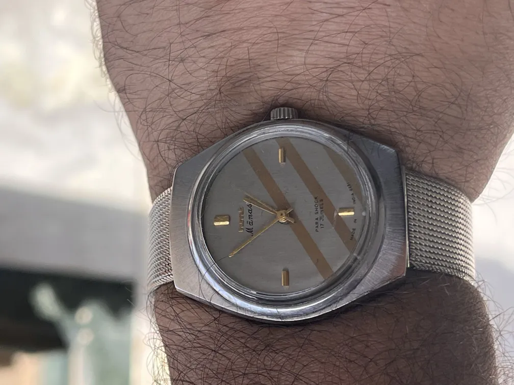 HMT Manas Vintage Watch | Used | Unisex | Silver | Mesh Bracelet