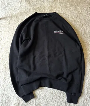 Balenciaga Pre-owned Sweatshirt M/L Black Stretchable