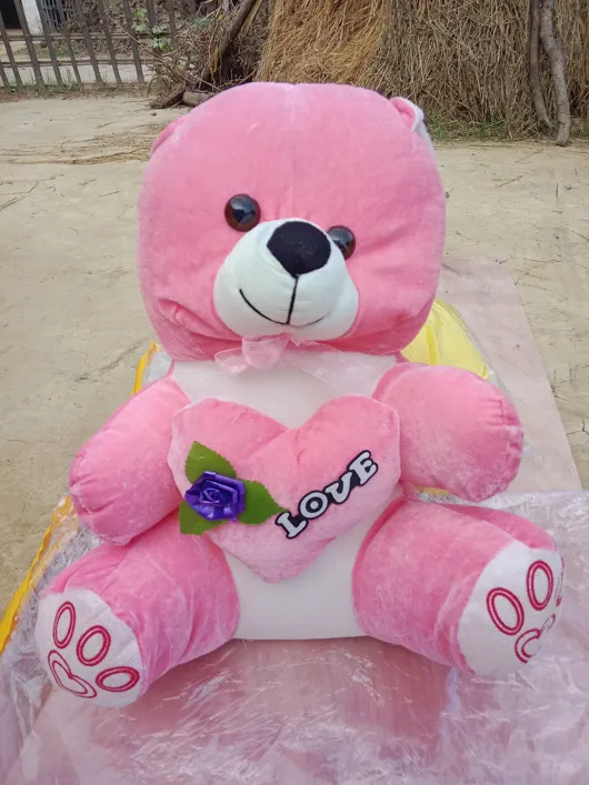 Buy used Teddy Bear Toy For Kids - Pink - Under 1 Kg - Soft Plush online on Resellpur