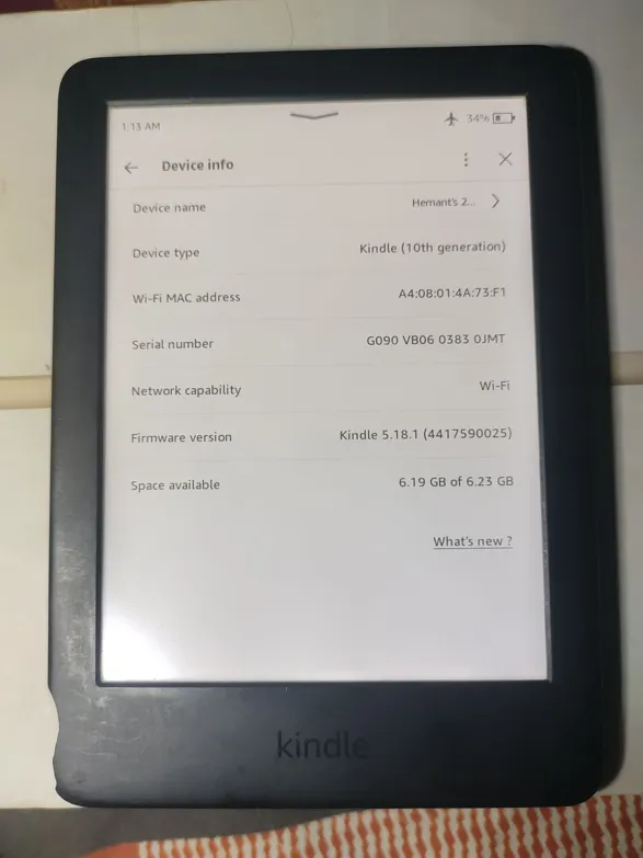 Buy used Kindle 10th Generation E-reader, Fair Condition, Black online on Resellpur
