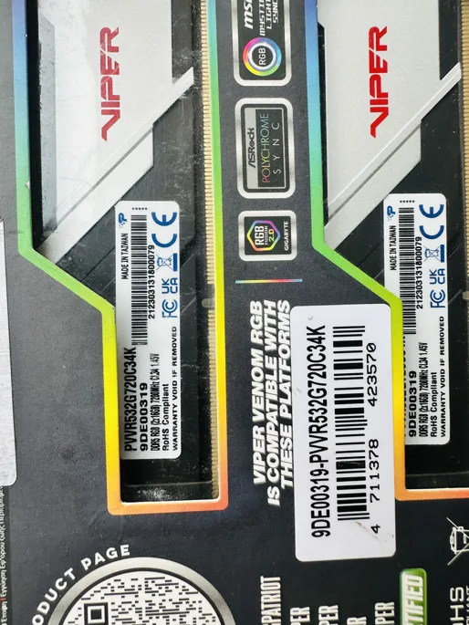 Sold second hand Patriot Viper Venom DDR5 32GB 7200mhz RGB Gaming Memory Kit on Resellpur