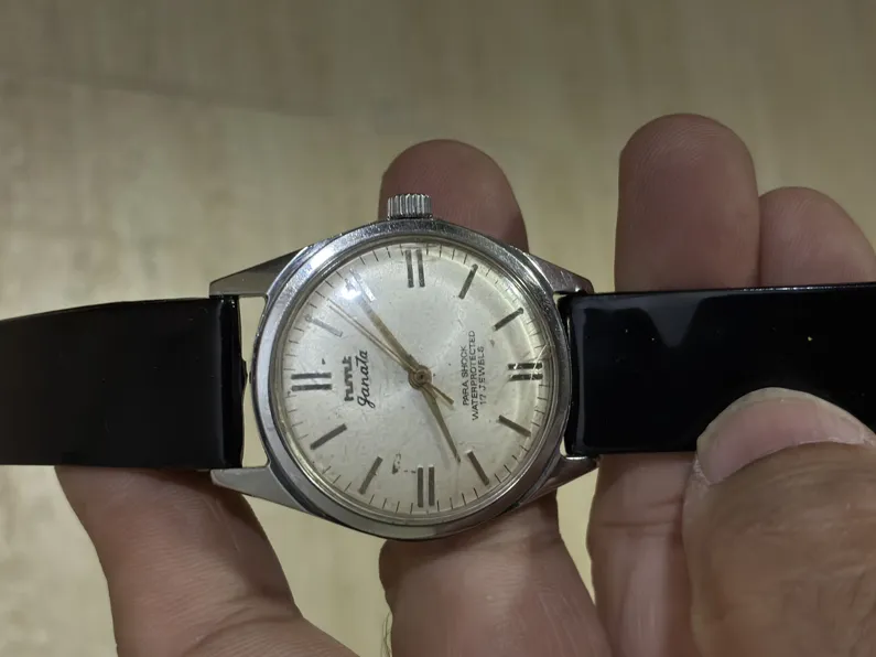 Buy used HMT Janata Mechanical Watch Fair Condition Men's Vintage Silver Black online on Resellpur