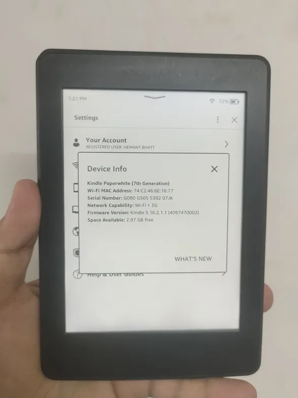 Buy used Kindle Paperwhite 7th Gen Good Condition Black Wi-fi Long Battery Life online on Resellpur