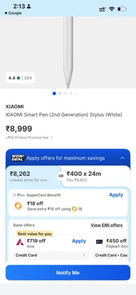 Sold second hand Xiaomi Smart Pen 2nd Generation Stylus For Tablets White on Resellpur