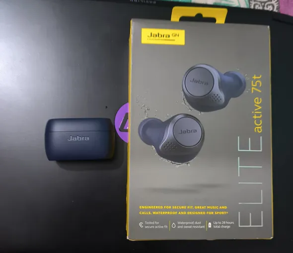 Sold second hand Jabra Elite 75t ANC Wireless Earbuds, Blue, Slightly Used on Resellpur