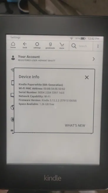 Sold second hand Kindle Paperwhite 6th Gen E-reader, 6" Display, Light Wear on Resellpur
