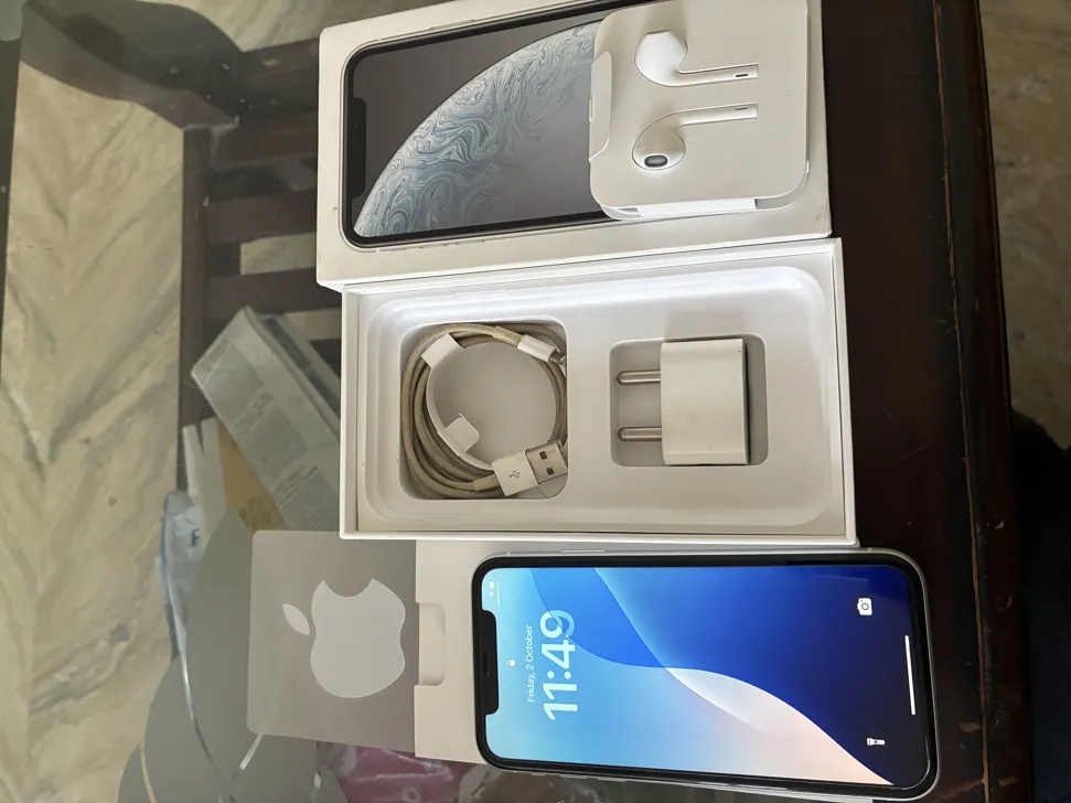 Buy used Apple Iphone XR 64GB Silver Like New With Box And Charger online on Resellpur