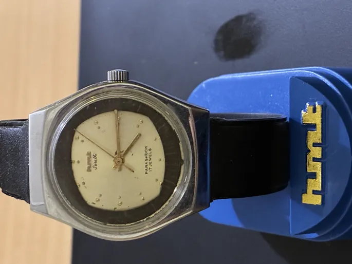 Buy used HMT Sarathi Vintage Mechanical Men's Watch Silver Cream online on Resellpur