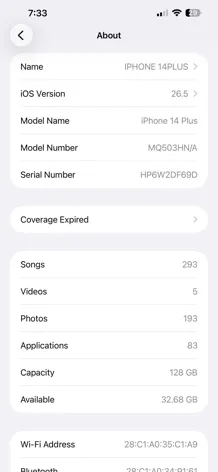 Buy used Apple Iphone 14 Plus Good Condition Lilac 128GB Battery 85% online on Resellpur