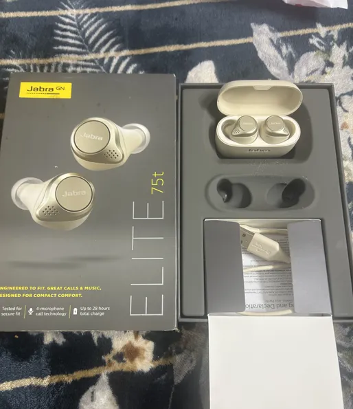 Buy used Jabra Elite75t Refurbished Wireless Earbuds Gold online on Resellpur