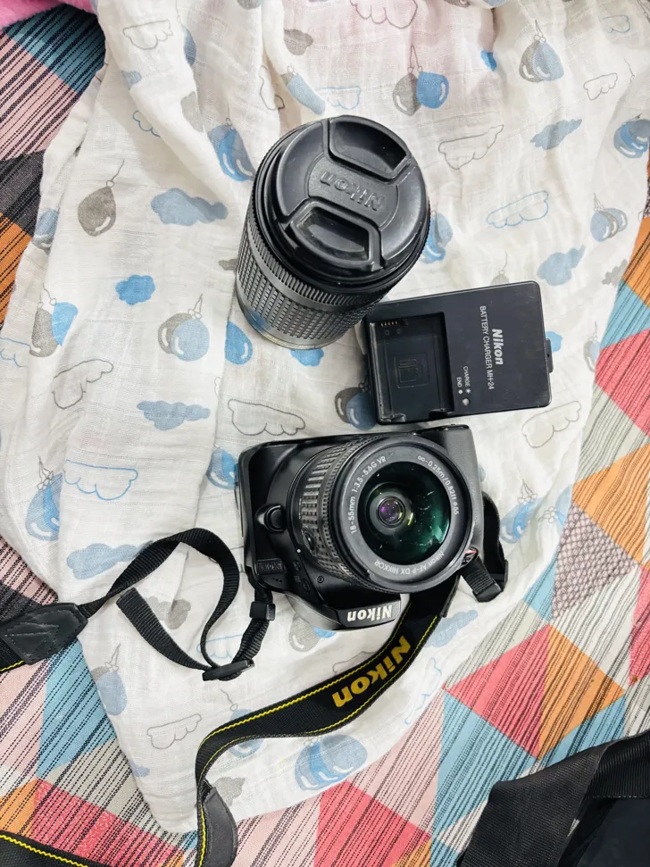 Buy used Nikon D3400 DSLR Camera Body With Dual Lens Kit - Black online on Resellpur
