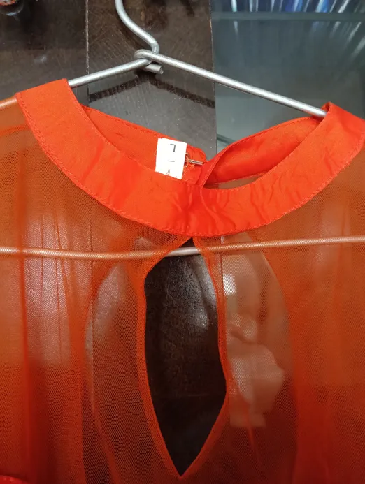 Buy used Silk Dress - Good Condition - Women's - Orange - L - Embroidered online on Resellpur