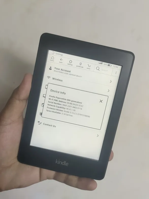 Sold second hand Kindle Paperwhite 6th Gen Working Condition Black Wifi + GSM on Resellpur