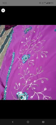 Buy used Handmade Saree Onesize Pink And Light Blue With Green Free Gift online on Resellpur