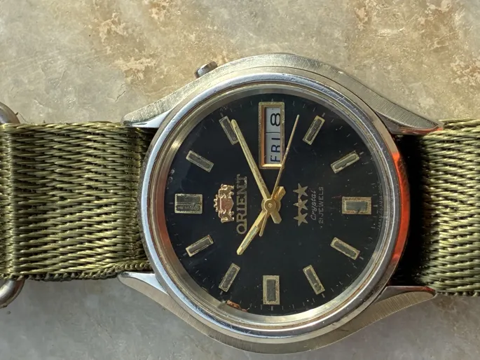 Buy used Orient Japanese Automatic Vintage Wristwatch 21 Jewels With NATO Strap online on Resellpur