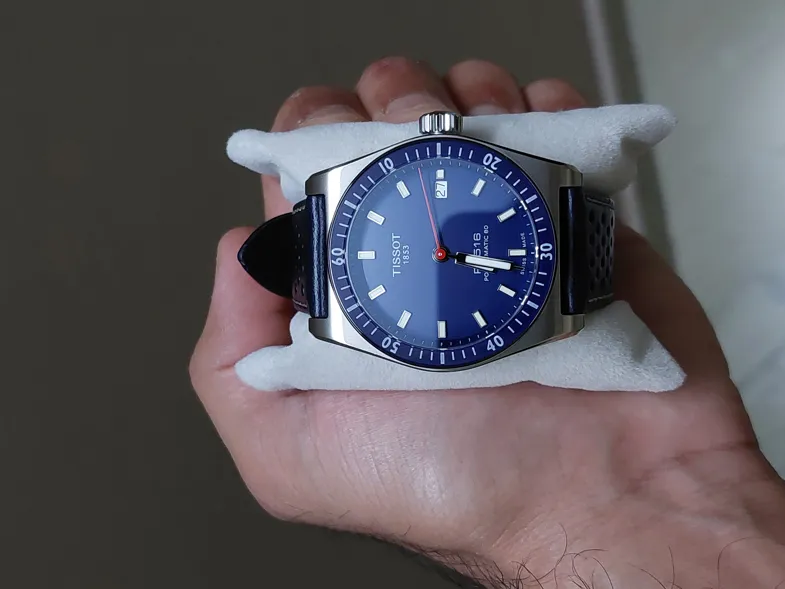 Buy used Tissot PR516 Powermatic 80 Wrist Watch, Like New, Men's, Blue, Silver, Black online on Resellpur