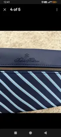 Buy used Brooks Brothers Premium Travel Pouch Navy Blue Striped online on Resellpur