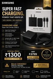 Buy used Samsung Original 45W Super Fast Charger USB-C Black online on Resellpur