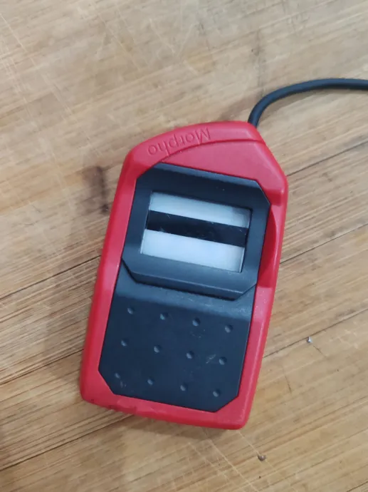 Sold second hand Safran Morpho MSO 1300 E2 Fingerprint Scanner, Red & Black on Resellpur