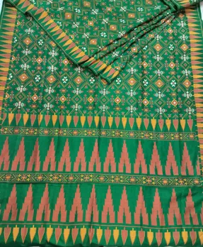 Buy used Pure Silk Saree | Excellent Condition | Women's | Green | Free | Jamdani Weave online on Resellpur