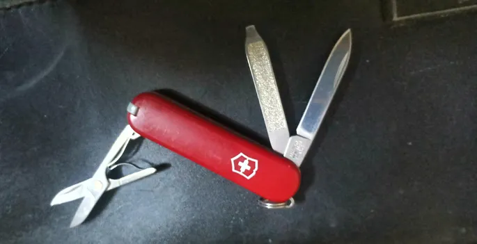 Buy used Victorinox Classic SD Swiss Army Knife – Used Multi Tool Keychain – Red online on Resellpur