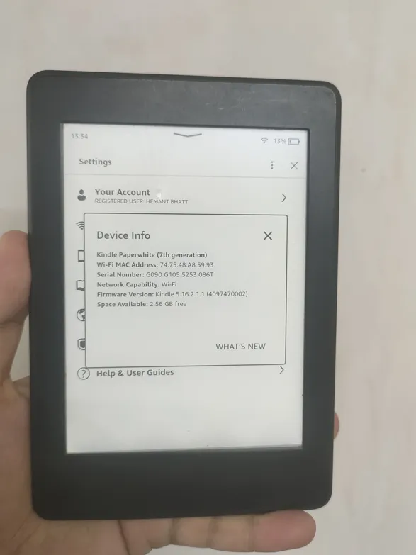 Sold second hand Kindle Paperwhite 7th Gen Working Condition Black on Resellpur
