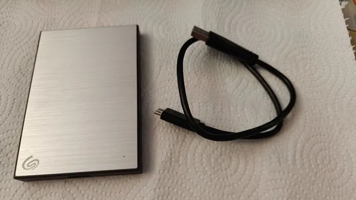 Buy used Seagate 1TB Portable Hard Drive - Mint Condition - Silver - Password Protection online on Resellpur